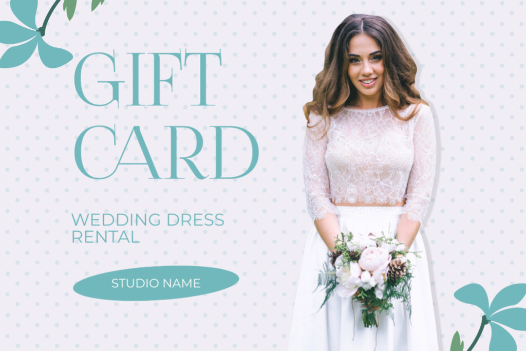 Designvorlage Wedding Dresses Rental Offer für Gift Certificate