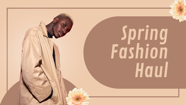Spring Sale with Stylish African American Man Youtube Thumbnail Design Template