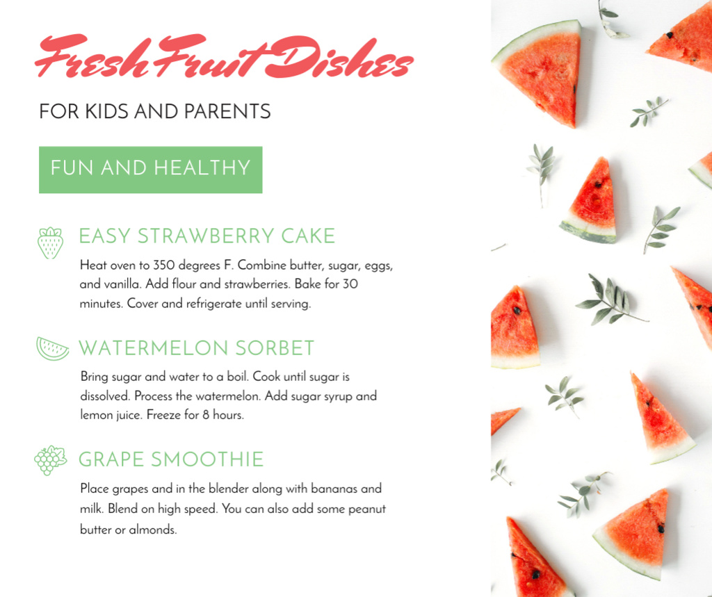 Designvorlage Fresh fruit dishes für Facebook