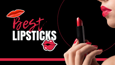 Modèle de visuel Offre de vente de rouge à lèvres rouge - Youtube Thumbnail