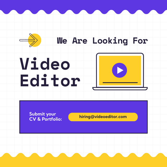 Position of Video Editor is Open LinkedIn post Design Template