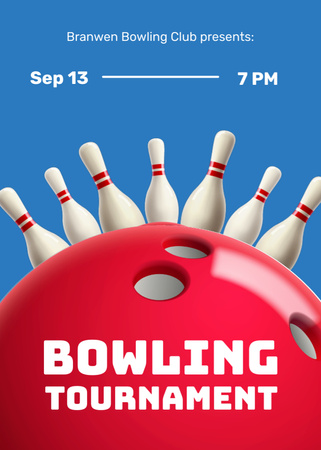 Announcement of Bowling Game Match Flayer Design Template