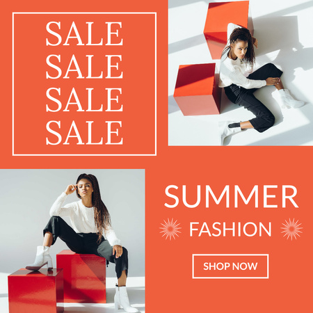 Summer Fashion Sale Announcement Instagram Design Template