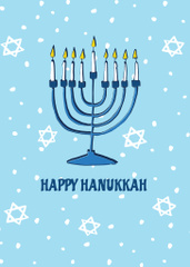 Happy Hanukkah Greeting with Candlestick