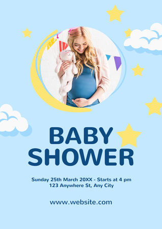 Ontwerpsjabloon van Poster van baby douche uitnodiging lay-out