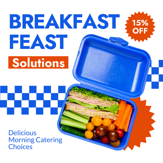 Discount on Feast Breakfast Catering Service Instagram AD Design Template