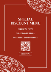 Discount Announcement with Pizza Slice Sketch