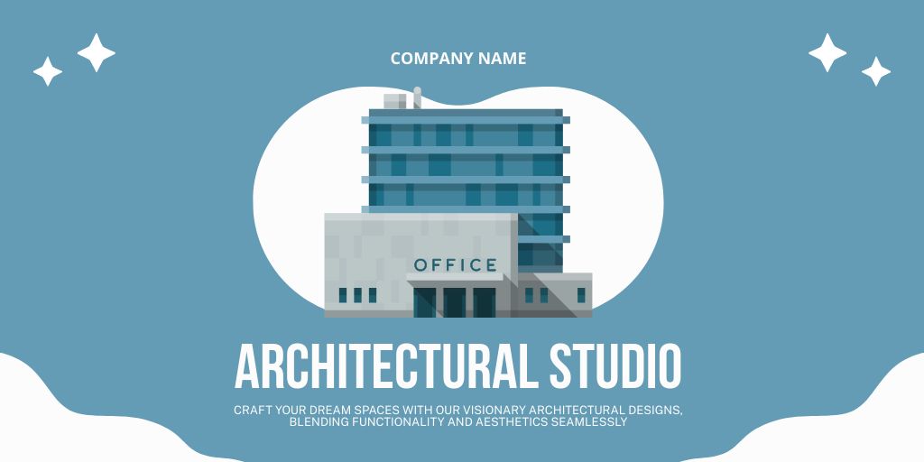 Designvorlage Architectural Studio Service Offer Office Projects für Twitter
