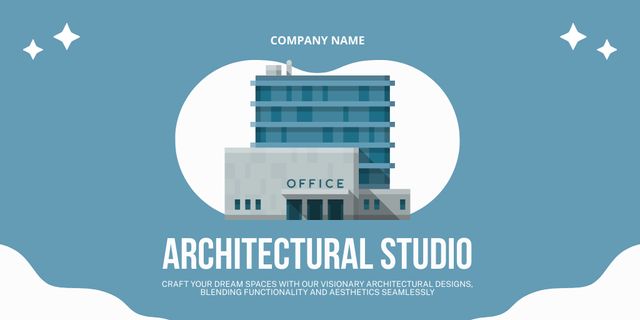 Plantilla de diseño de Architectural Studio Service Offer Office Projects Twitter 