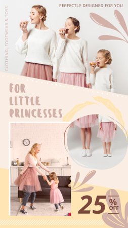 Designvorlage For Little Princesses für Instagram Story