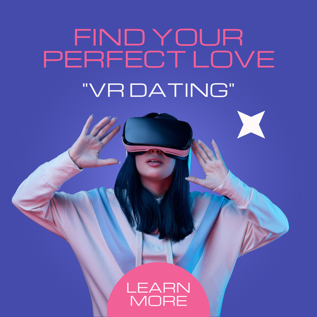 Modèle de visuel Find Your Love with VR Dating Service - Instagram