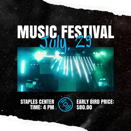 Music Festival in Night Club Animated Post Design Template