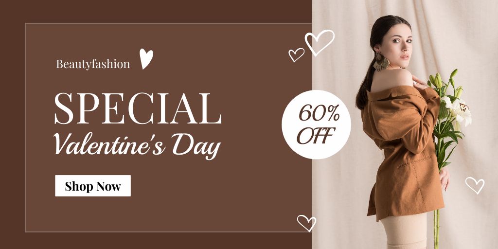 Ontwerpsjabloon van Twitter van Valentine's Day Special Fashion Sale for Women