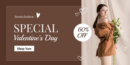 Valentine's Day Special Fashion Sale for Women Twitter Design Template