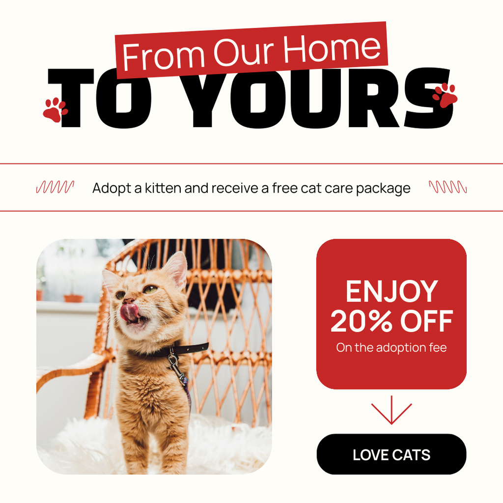 Designvorlage Discount on Sweet Purebred Kittens für Instagram AD