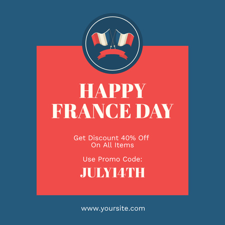 French National Day Celebrations  Instagram Design Template