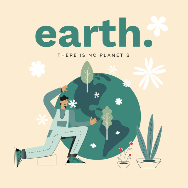 Template di design Planet Care Motivation Animated Post