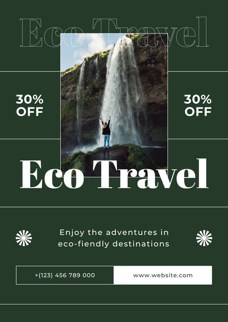 Template di design Eco Travel to Beautiful Destinations Poster
