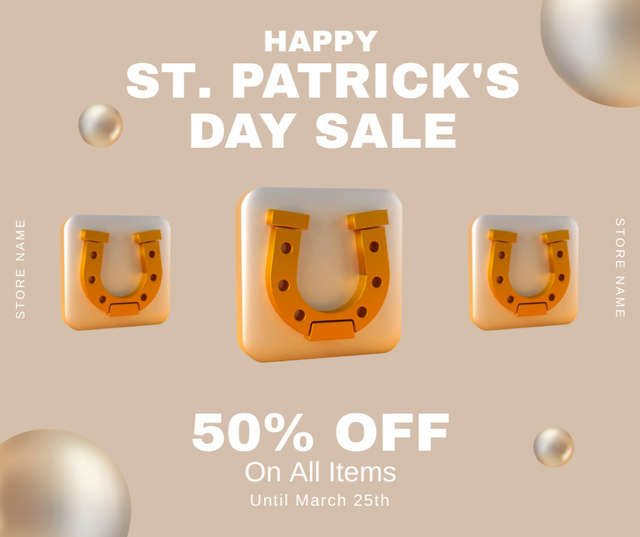 Plantilla de diseño de St. Patrick's Day Sale Announcement Facebook 