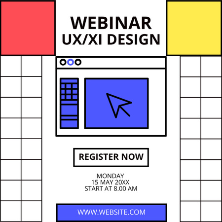 Platilla de diseño UI and UX Design Training Webinar LinkedIn post