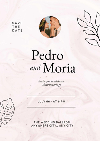 Wedding Celebration Announcement Invitation Modelo de Design