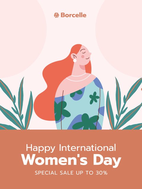 International Women's Day Celebration with Special Sale Poster USデザインテンプレート