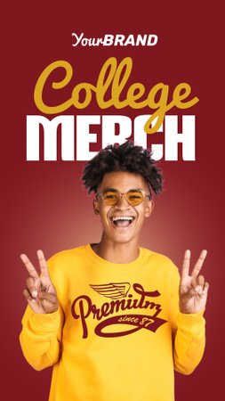 Designvorlage College Apparel and Merchandise für Instagram Video Story