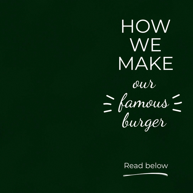 Platilla de diseño How to Make Famous Burger Animated Post
