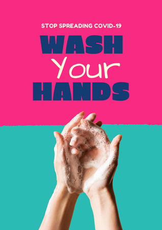Motivation of washing Hands during Pandemic Poster Tasarım Şablonu