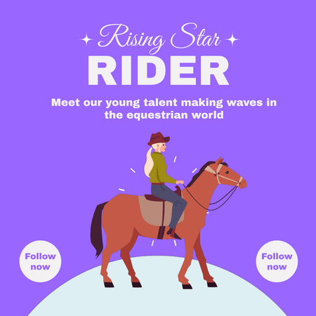 Story of Talented Rising Equestrian Star Animated Post Design Template
