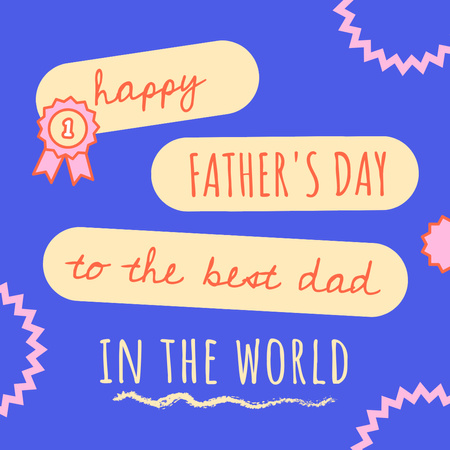 Ontwerpsjabloon van Instagram van Father's Day Cute Greeting