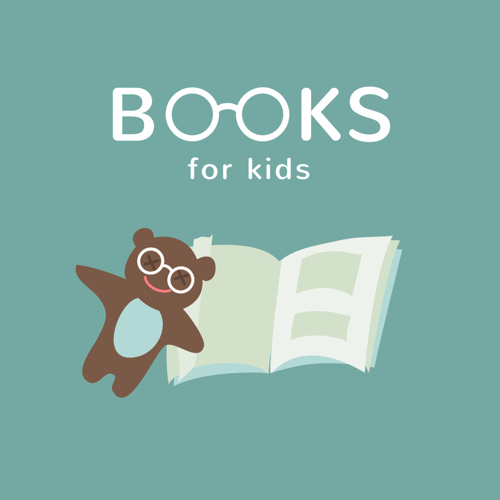 Cute Announcement of Kids Books Instagramデザインテンプレート