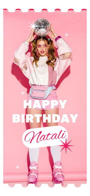 Template di design Happy B-Day to Teenage Girl Snapchat Moment Filter