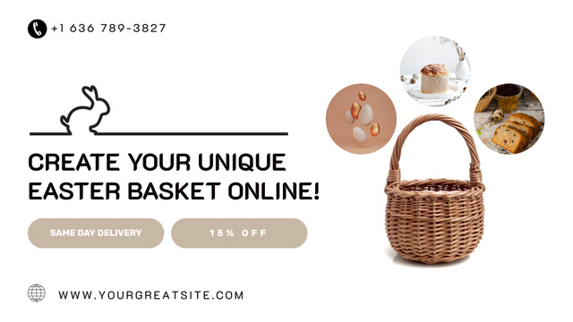 Easter Basket Creating With Delivery And Discount Full HD videoデザインテンプレート