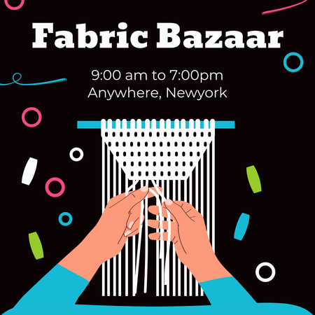 Bright Announcement of Fabric Bazaar Instagram tervezősablon