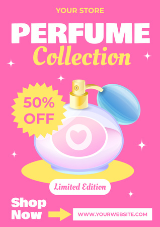Trendy Collection of Perfumes Poster Design Template
