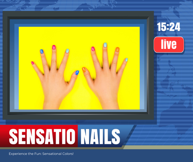 Funny Offer of Manicure Services Facebook Design Template