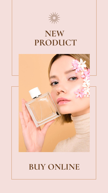 Young Woman with Floral Perfume Instagram Story Design Template