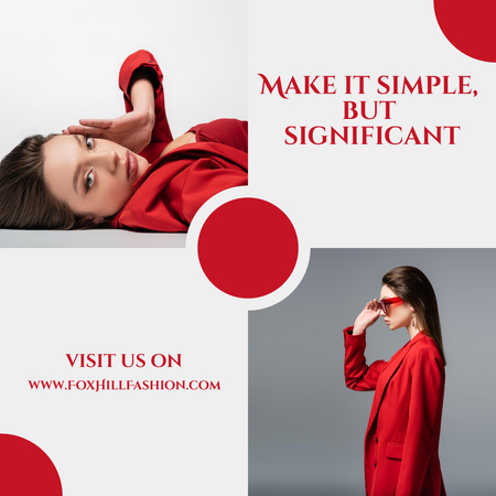 Elegant Simple Clothes Collection Red and White Instagram Design Template