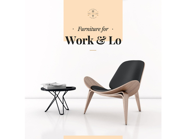 Furniture for Work and Lounge Modern Designer Chair Presentation – шаблон для дизайна