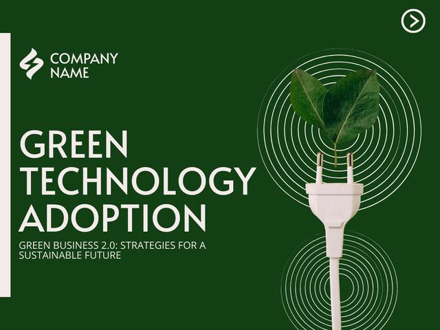 Plantilla de diseño de Green Technology Adoption Strategies Presentation 