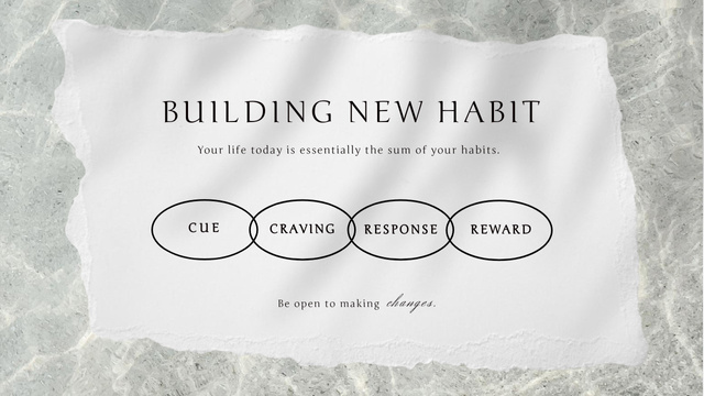 Tips for Building New Habit on Gray Texture Mind Map Tasarım Şablonu