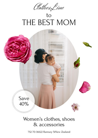 Ontwerpsjabloon van Poster van Woman with Newborn on Mother's Day