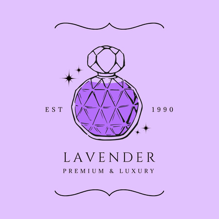 Lavender Perfume Emblem Logo 1080x1080px Tasarım Şablonu