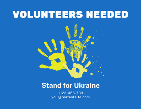 Volunteering During War in Ukraine with Phrase Flyer 8.5x11in Horizontalデザインテンプレート