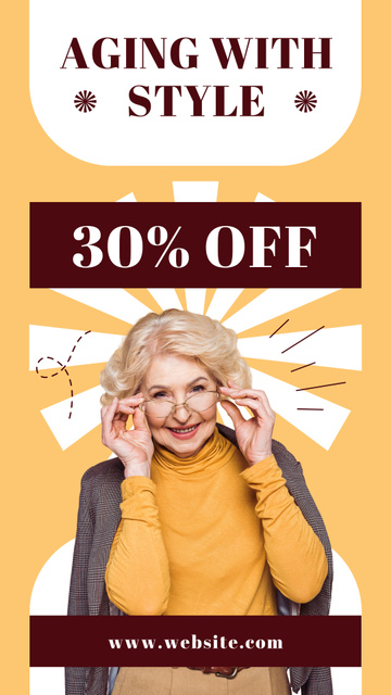 Fashionable Outfits Sale For Elderly Women Instagram Story Design Template