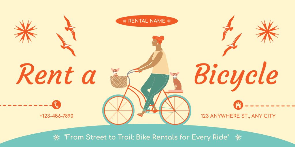 Rent a Bicycle for Active Leisure Twitter – шаблон для дизайну