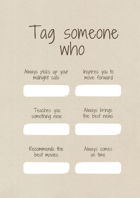 Form to tag someone on crumpled paper background Poster – шаблон для дизайна