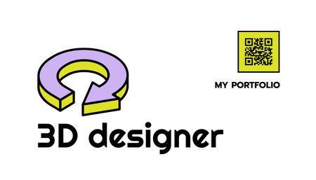 3D Designer Services Offer Business Card US Design Template