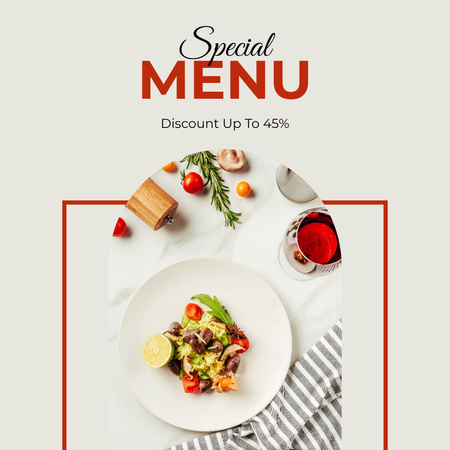 Designvorlage Special Discount on Delicious Salad für Instagram